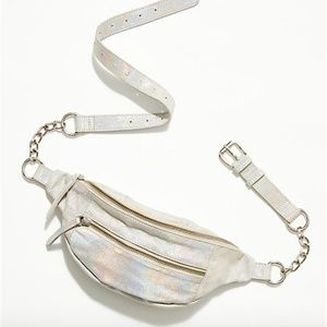 Free People Silver Chain Belt Bag/Fanny Pack